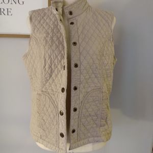 Quilted reversible vest, brown plaid